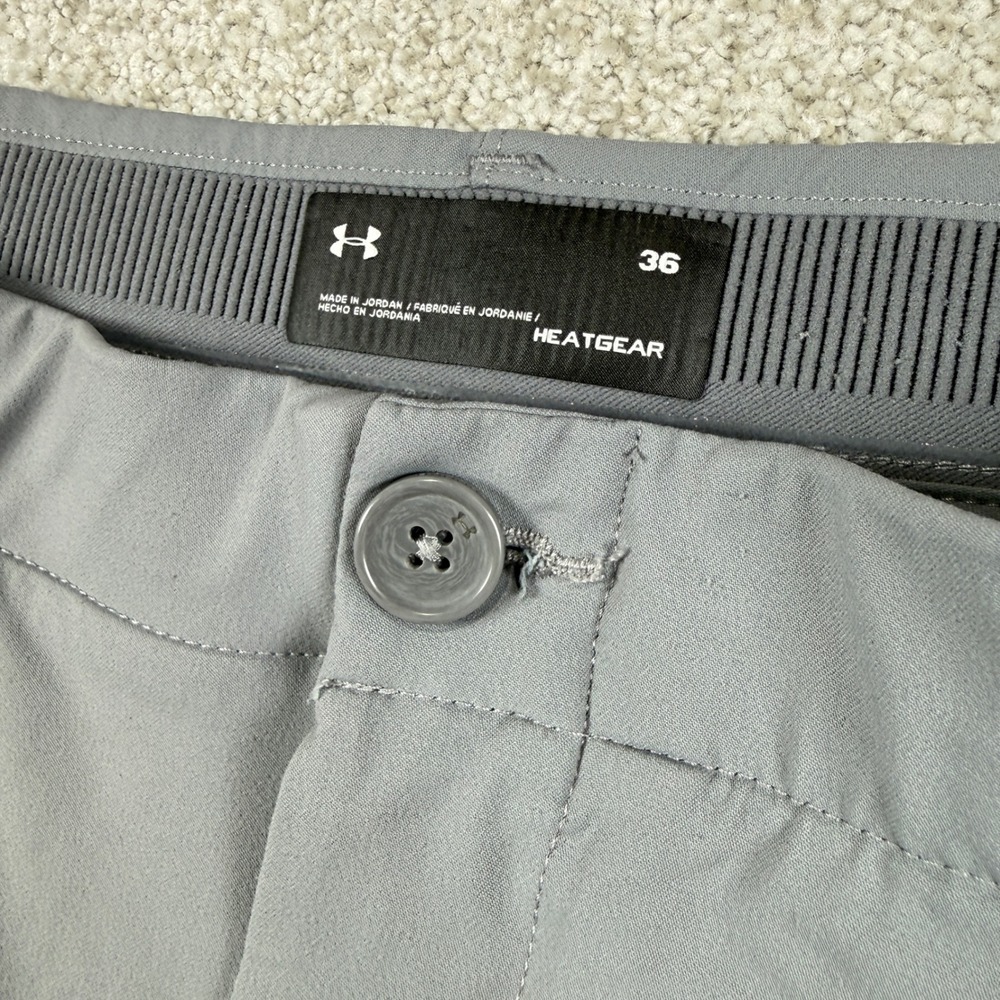 Under Armour Golf Shorts Mens 36 Gray HeatGear Performance Stretch Flat Front